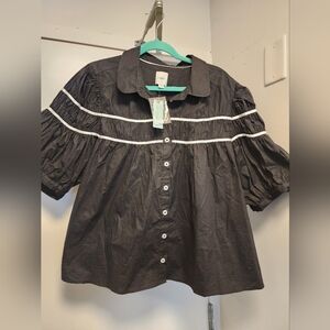 The Leandra Shirred Yoke Blouse by Maeve